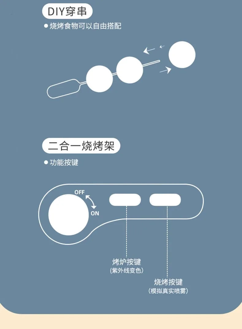 🍖 Churrasqueira Infantil de Brinquedo – Luz, Som e Spray