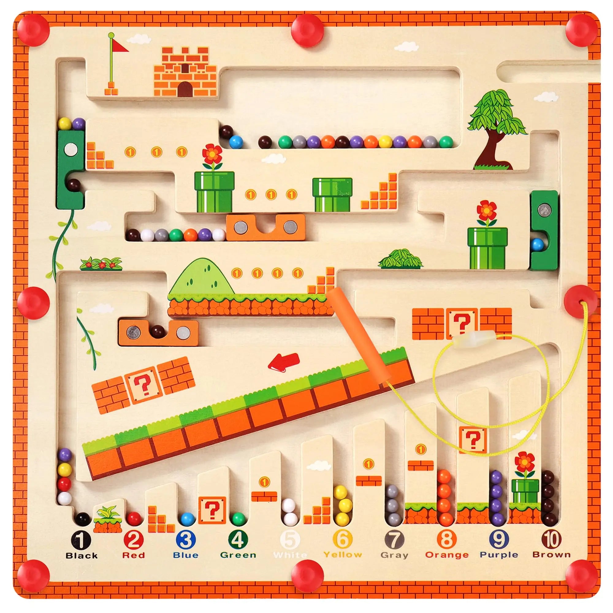 🧲 Labirinto Magnético Montessori – Aprenda Cores e Números Brincando