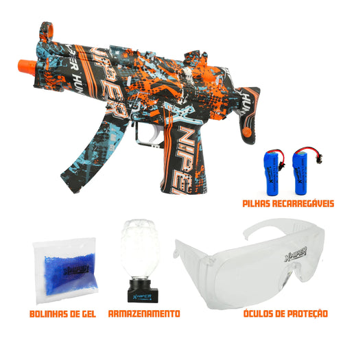 Gel Blaster automático com 5000 bolinhas de gel incluso. Seguro, divertido e ideal para crianças e adolescentes. Compre agora!
