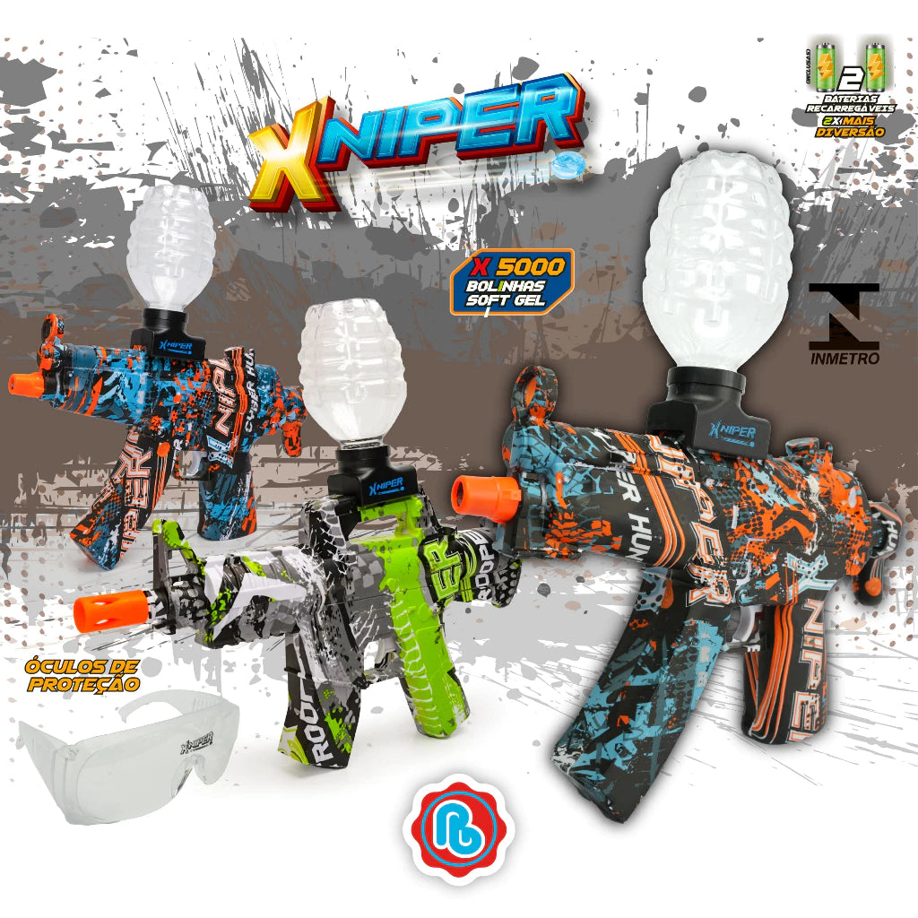 Gel Blaster automático com 5000 bolinhas de gel incluso. Seguro, divertido e ideal para crianças e adolescentes. Compre agora!