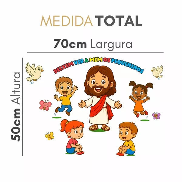 Adesivo de Jesus Desenho Infantil para Parede quarto decoração autocolante