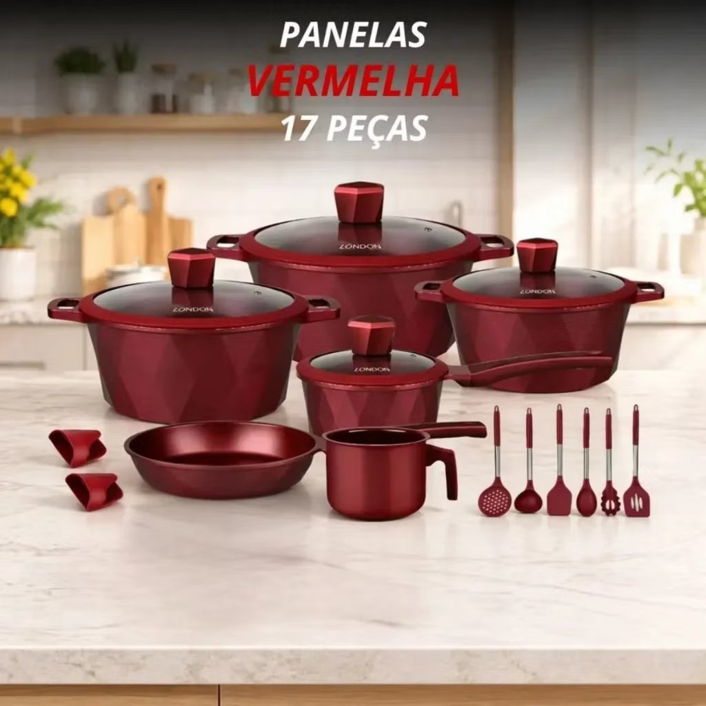 Conjunto Panelas Importado, qualidade superior, Cerâmica London Champs Elysees 18 Peças Robustez e estilo!