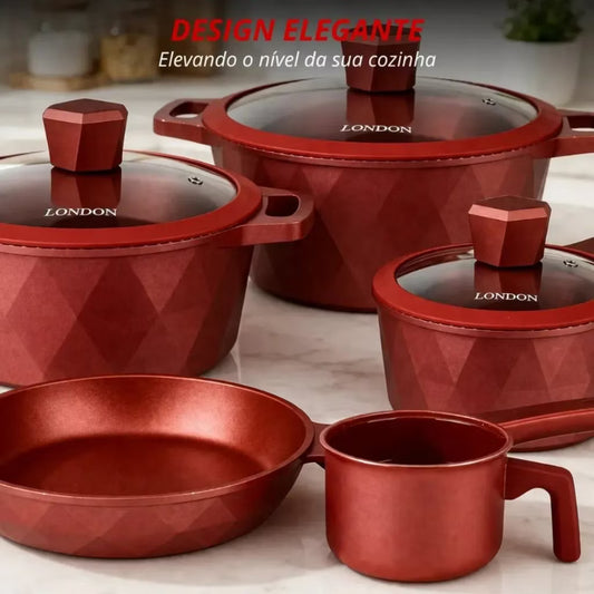 Conjunto Panelas Importado, qualidade superior, Cerâmica London Champs Elysees 18 Peças Robustez e estilo!