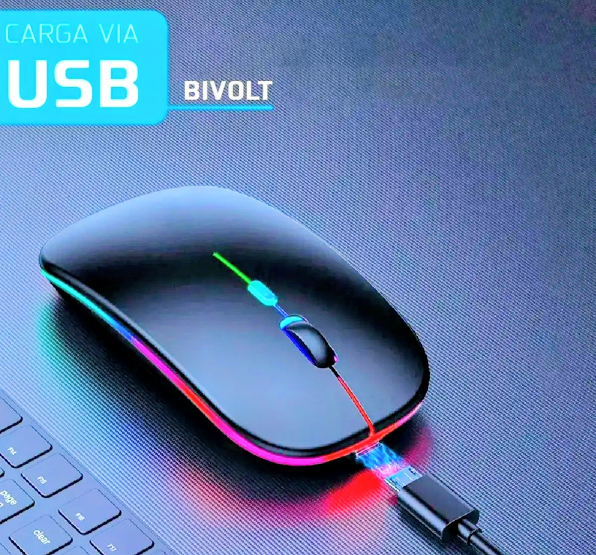 Mouse Sem Fio Bluetooth 2.4G Ergonômico Silencioso Notebook PC