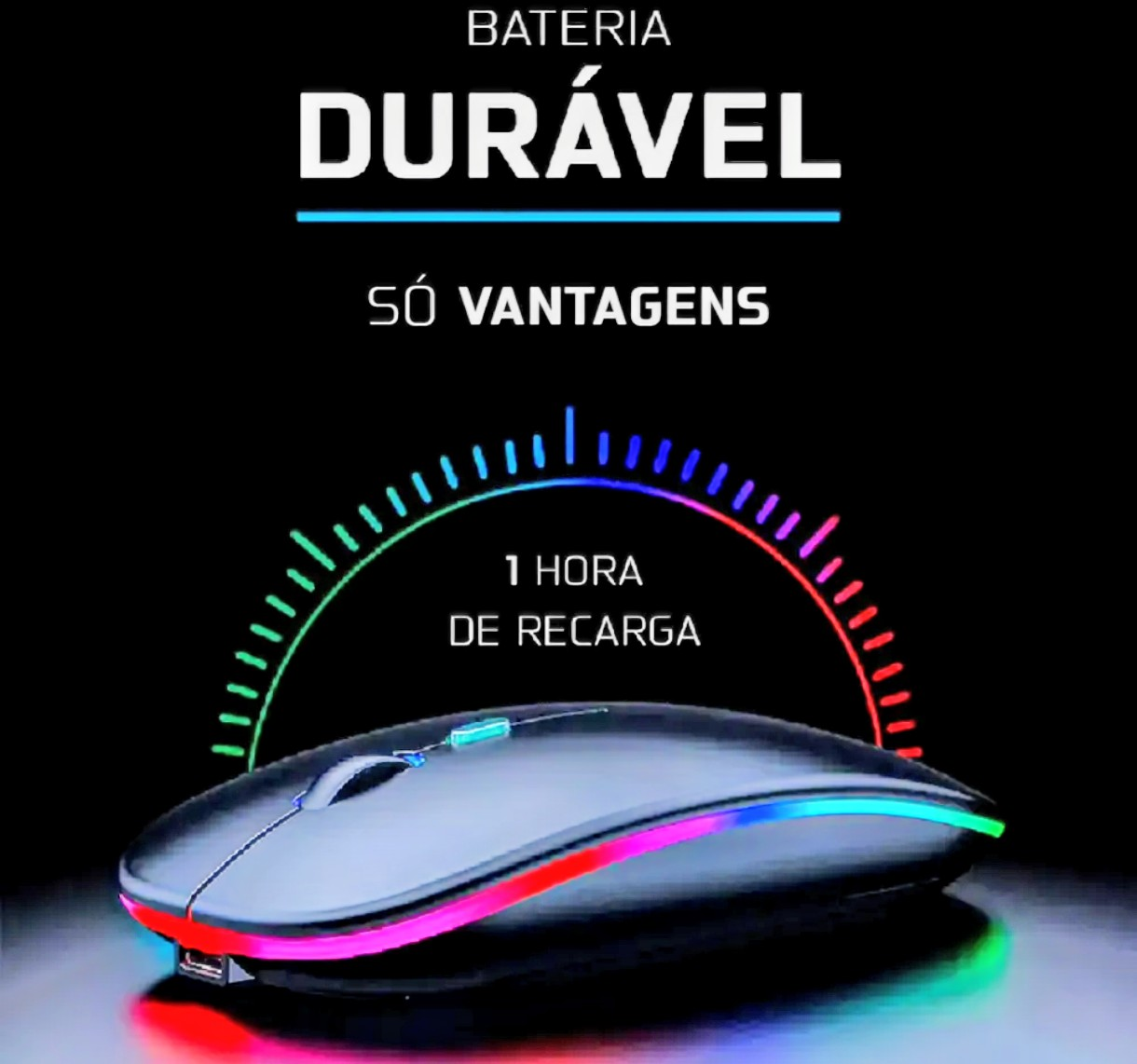 Mouse Sem Fio Bluetooth 2.4G Ergonômico Silencioso Notebook PC