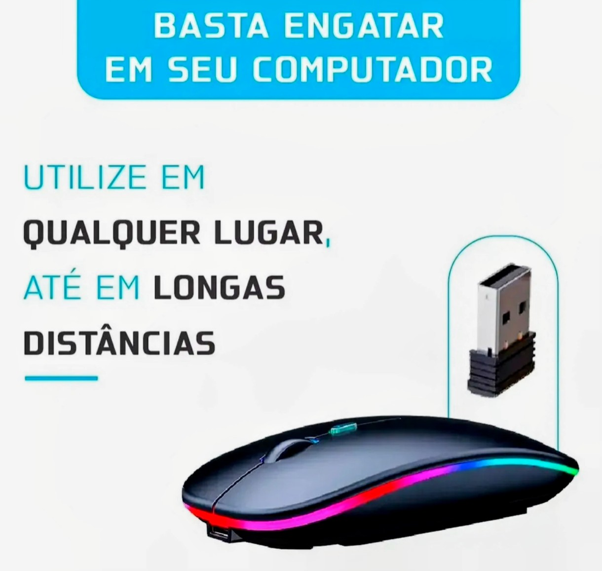 Mouse Sem Fio Bluetooth 2.4G Ergonômico Silencioso Notebook PC