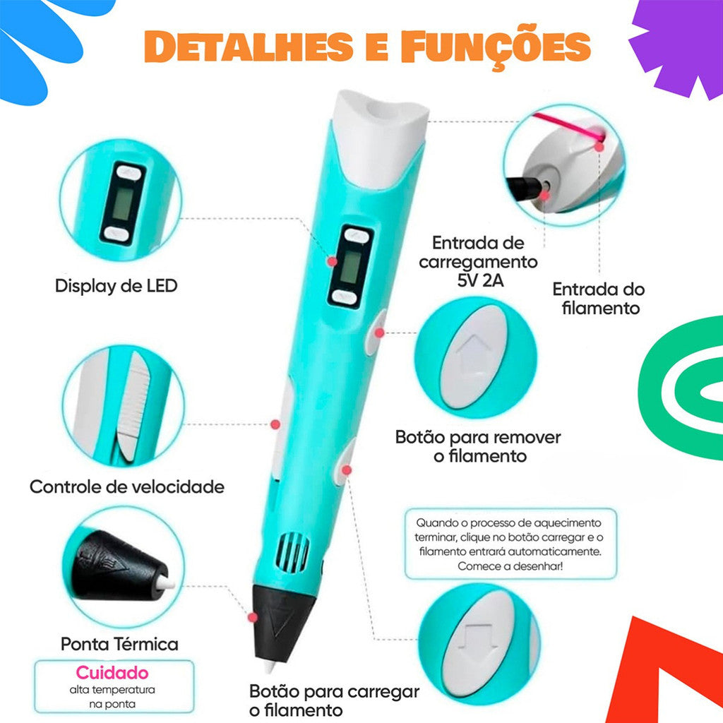 Caneta 3D para Criação em PLA – Crie Qualquer Coisa em 3D!